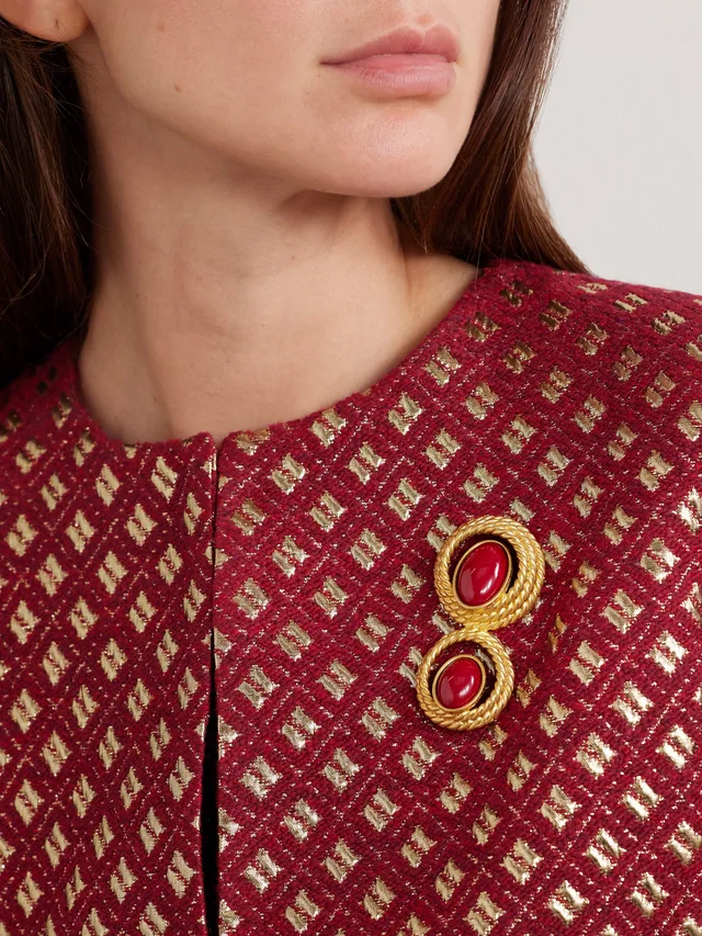 SONIA PETROFF Nest gold-plated enamel brooch in Red, photo 2 of 2 from NET-A-PORTER (Canada)