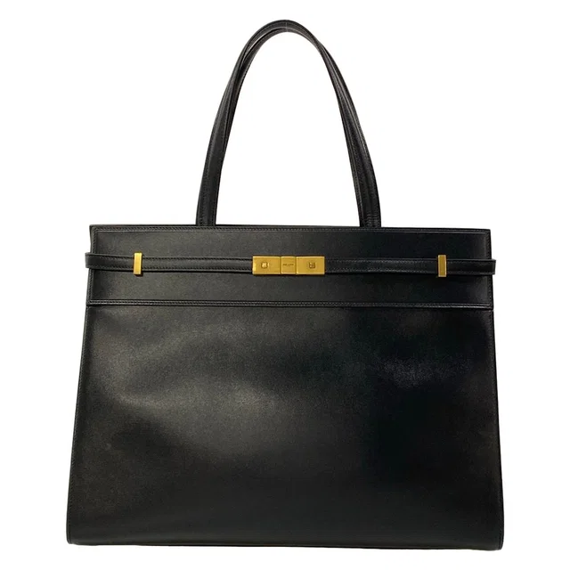 Saint Laurent Tote Bag Manhattan Medium Black Leather in Black Leather from The Reluxe