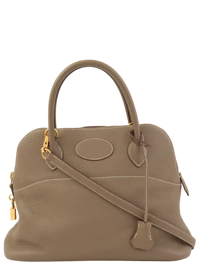 Hermès 2011 Bolide 31 Etoupe in Taupe Clemence leather from VINTAGE QOO TOKYO