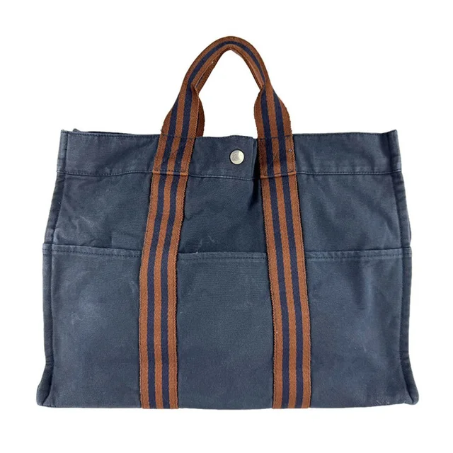 Hermès Fourre-Tout Mm Canvas Handbag, Navy Brown, Women's Z9571 in brown|red Canvas from Poshmark, photo 1 of 1