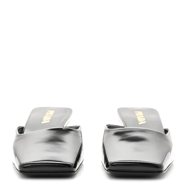 Prada Patent Modellerie Mules 38 Black in Black Patent leather from FASHIONPHILE, photo 3 of 9