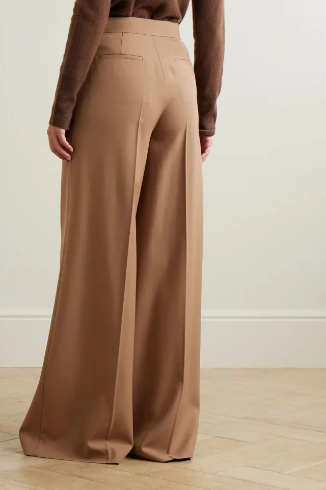 Max Mara Ninfa Wool-Twill Wide-Leg Pants in Camel, photo 6 of 8 from THE OUTNET