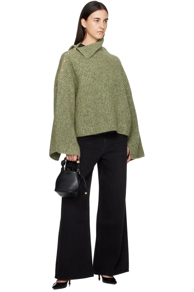 GANNI Green Mohair Sweater, photo 4 of 4 from SSENSE