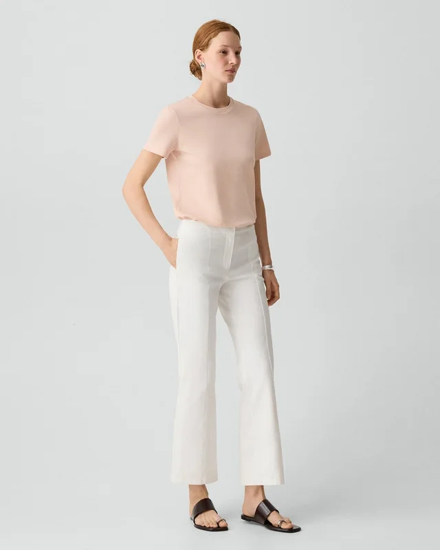 Theory Seamed Kick Pant in Stretch Cotton-Blend, photo 3 of 5 from Theory