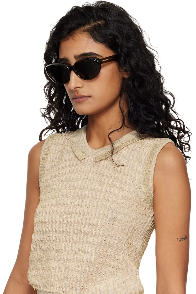 Saint Laurent Khaki SL 859 Sunglasses, photo 4 of 4 from SSENSE