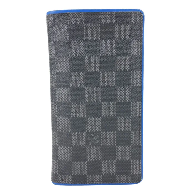 Louis Vuitton Brazza Damier Graphite Bifold Wallet Black in Black Leather from Dallas Designer Handbags