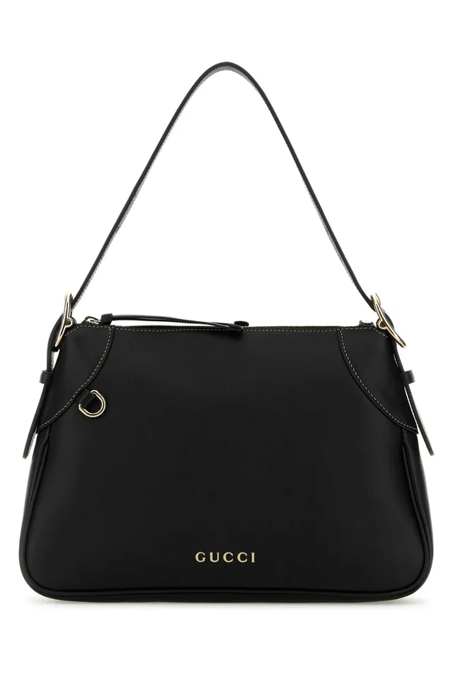 Gucci Emblem Shoulder Bag — Black in Black Leather from HEWI