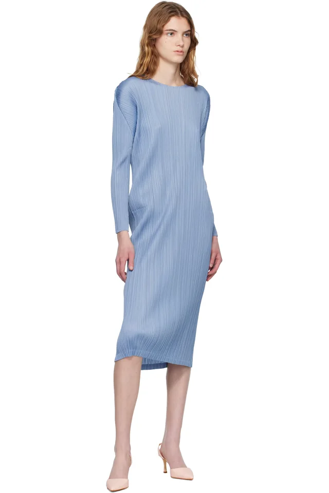 PLEATS PLEASE ISSEY MIYAKE Blue Monthly Colors December Midi Dress, photo 4 of 4 from SSENSE