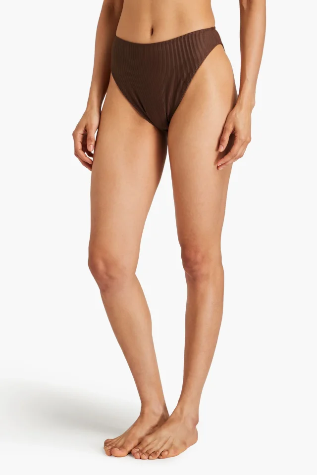 Faithfull The Brand Dylla Ribbed High-Rise Bikini Briefs, photo 2 of 4 from THE OUTNET