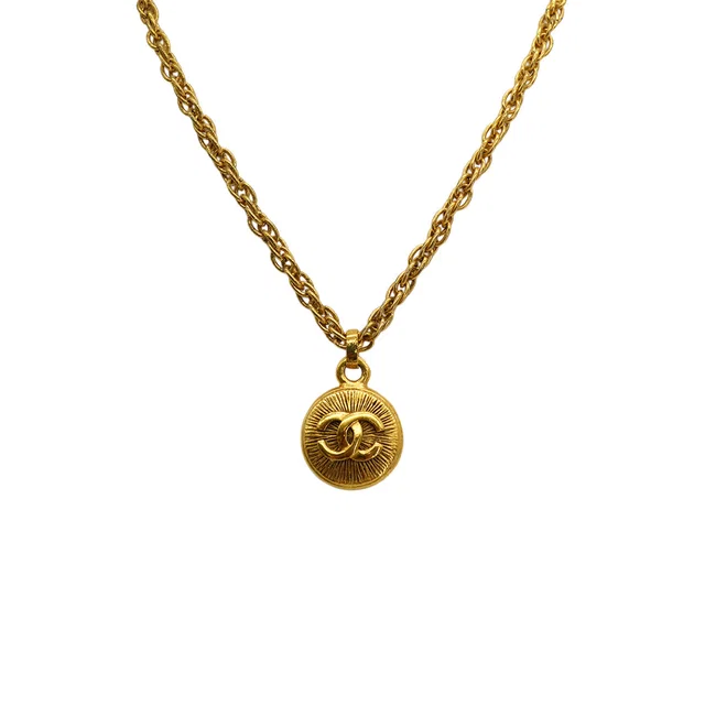 Chanel Vintage Necklace Cocomark Gold Accessory in Gold from Luxury Promise