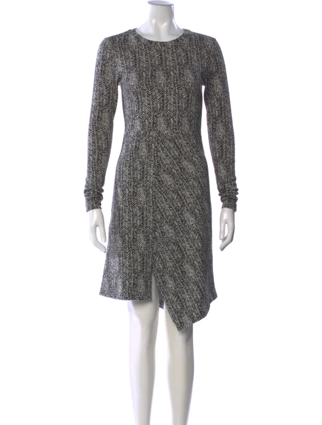 Stella McCartney Tweed Pattern Knee-Length Dress in black|gray|white Tweed from The RealReal