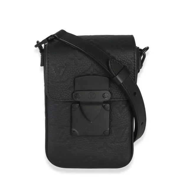 Louis Vuitton Black Monogram Taurillon S Lock Wearable Wallet in Black Coated canvas from myGemma