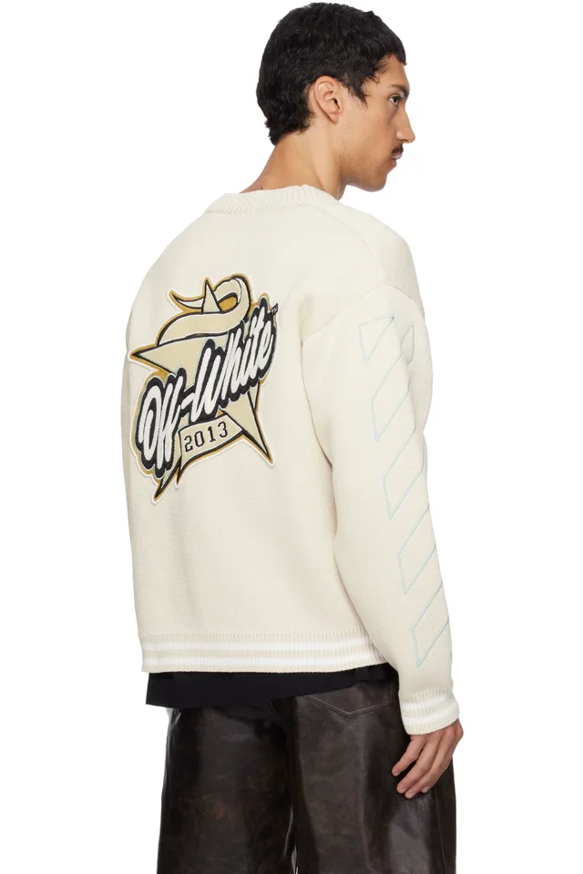 Off-White Star Varsity Knit Cardigan, photo 3 of 4 from SSENSE