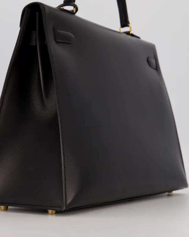 Hermès Vintage Kelly 35 Sellier Bag in Black Box leather from Sellier, photo 14 of 22