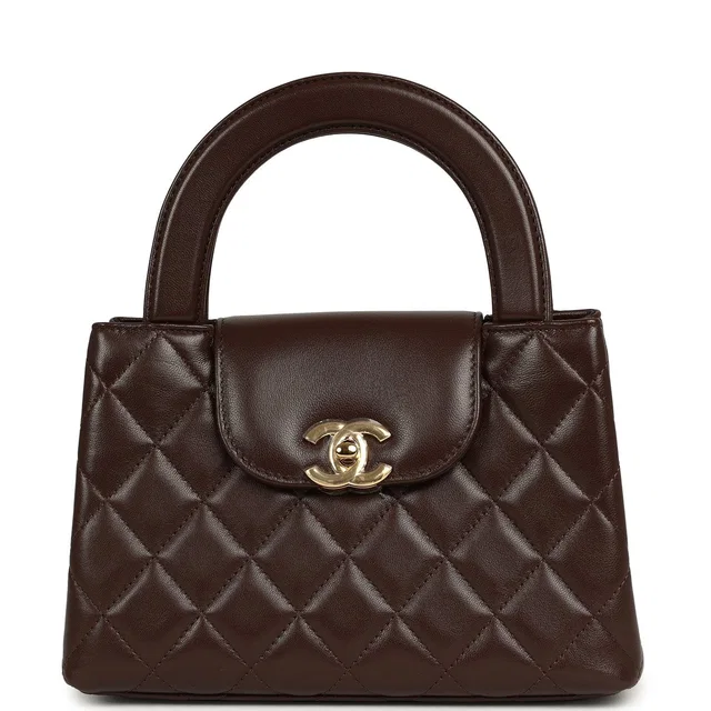 Chanel Small Kelly Shopper Dark Brown Lambskin Gold Hardware in Brown Lambskin from Madison Avenue Couture