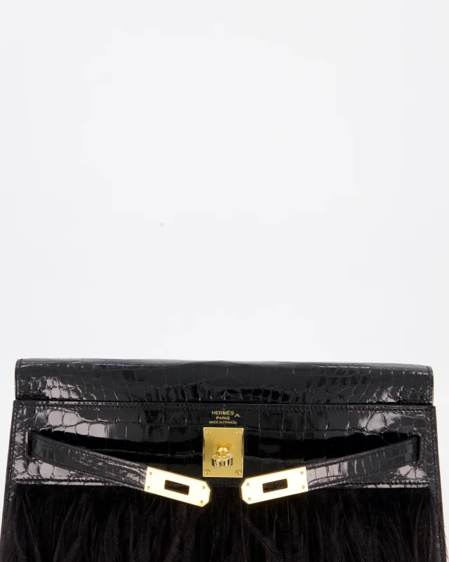 Hermès Kelly Elan Folie Bag in Black Crocodile from Sellier, photo 19 of 24