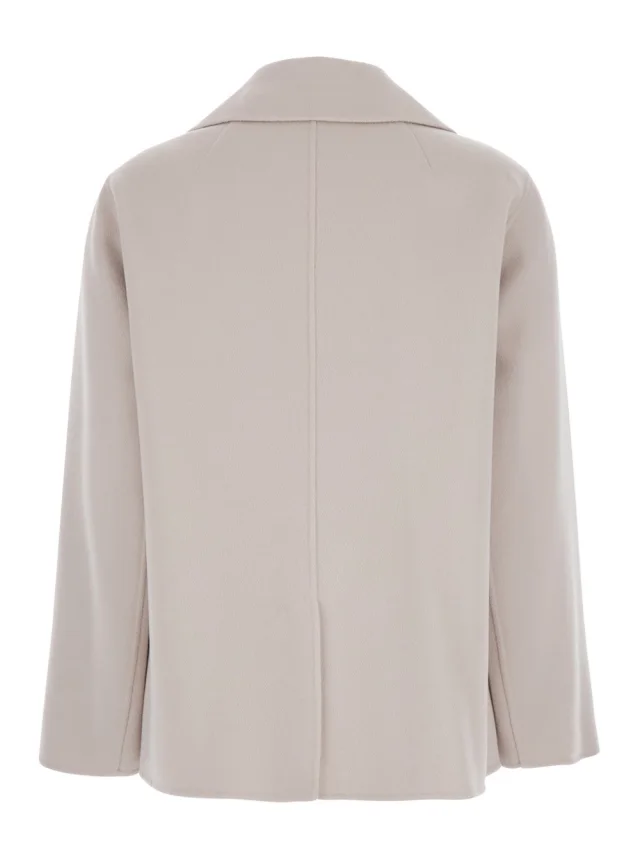 's maxmara Beige 'Margot' Double-breasted Jacket with Wide Notched Revers in Virgin Wool Women in Beige 100% Virgin Wool, photo 3 of 6 from Gaudenzi Boutique