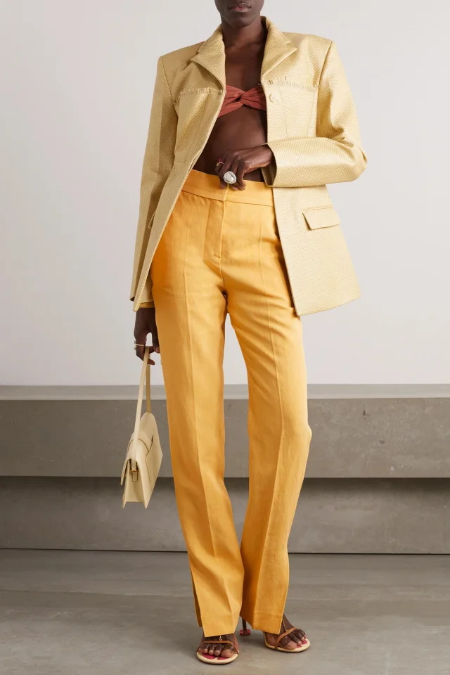 Jacquemus Tibau Linen-Blend Straight-Leg Pants, photo 2 of 4 from THE OUTNET