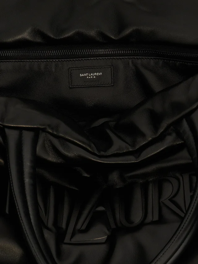 Saint Laurent Embossed-Logo Nappa Leather Tote Bag — Black in Black Nappa leather from HEWI, photo 2 of 2