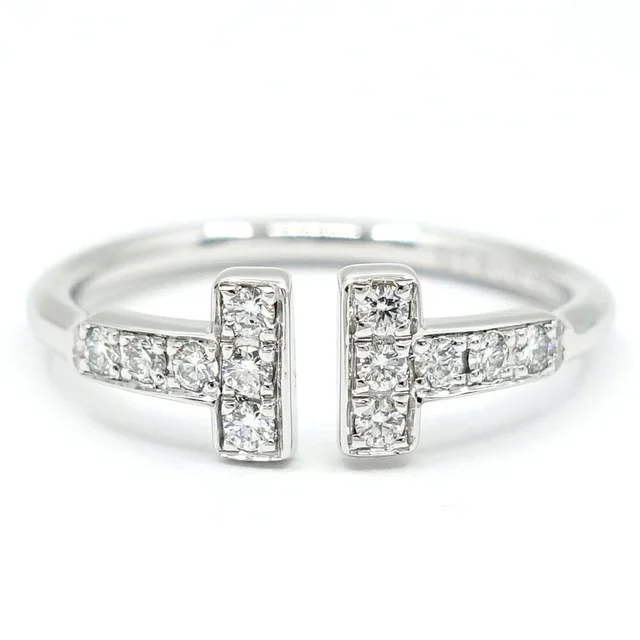 Tiffany & Co. 18K White Gold T Diamond Ring in White from The Reluxe