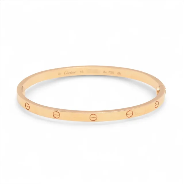 Cartier Love SM Size 16 Pink Gold Bracelet in Pink from The Purse Affair