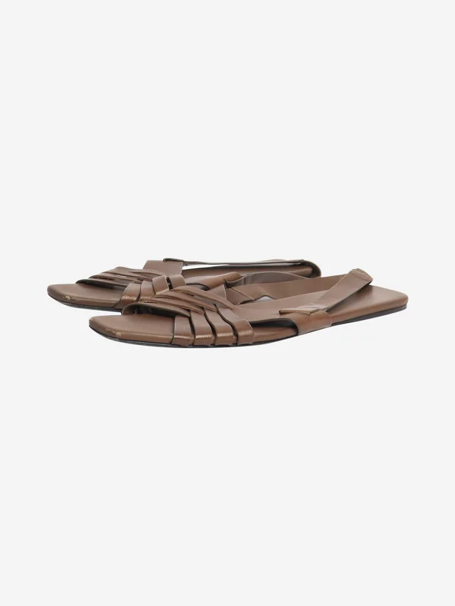 The Row Brown Meera slingback sandals - size EU 40 in Brown Caviar leather from Sign of the Times, photo 2 of 2