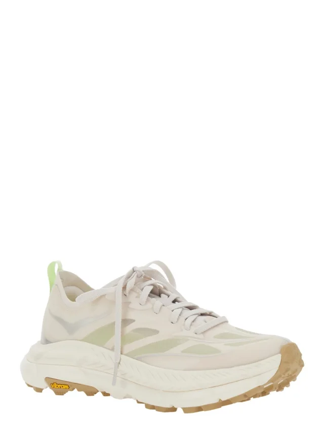 HOKA Sneaker 'Mafate Speed 4 Lite' Low Top with Mesh Inserts in Tech Fabric White Unisex in White, photo 3 of 5 from Gaudenzi Boutique