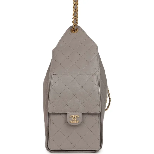 Chanel Medium 25 Hobo Bag Dark Grey Caviar Antique Gold Hardware in Grey Caviar leather from Madison Avenue Couture, photo 3 of 10