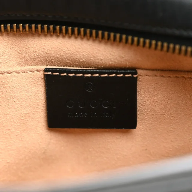 Gucci Matelasse Mini GG Marmont Camera Bag Black in Black Calfskin from FASHIONPHILE, photo 6 of 10