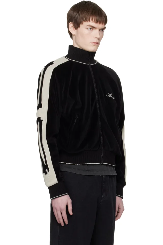 AMIRI Black Bones Track Jacket, photo 2 of 4 from SSENSE