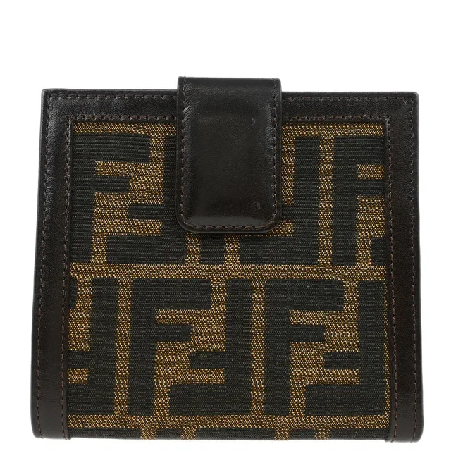 Fendi 2001 Brown Zucca Wallet Purse in Brown Canvas from AMORE Vintage Tokyo