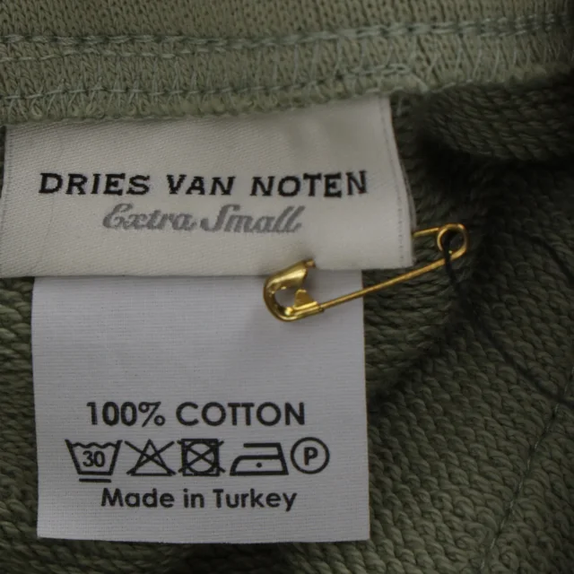Dries Van Noten Drawstring Jogger Pants in Olive Cotton in green, photo 4 of 6 from ShopSimon