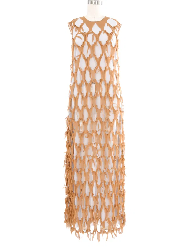2022 Maison Margiela Deconstructed Chiffon Net Dress in Silk from Arcade Vintage