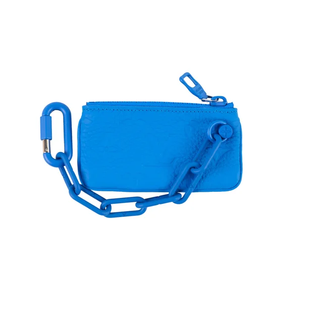 Louis Vuitton Pochette Cles Bleu Taurillion Tone on Tone Hardware in Blue from The Purse Affair