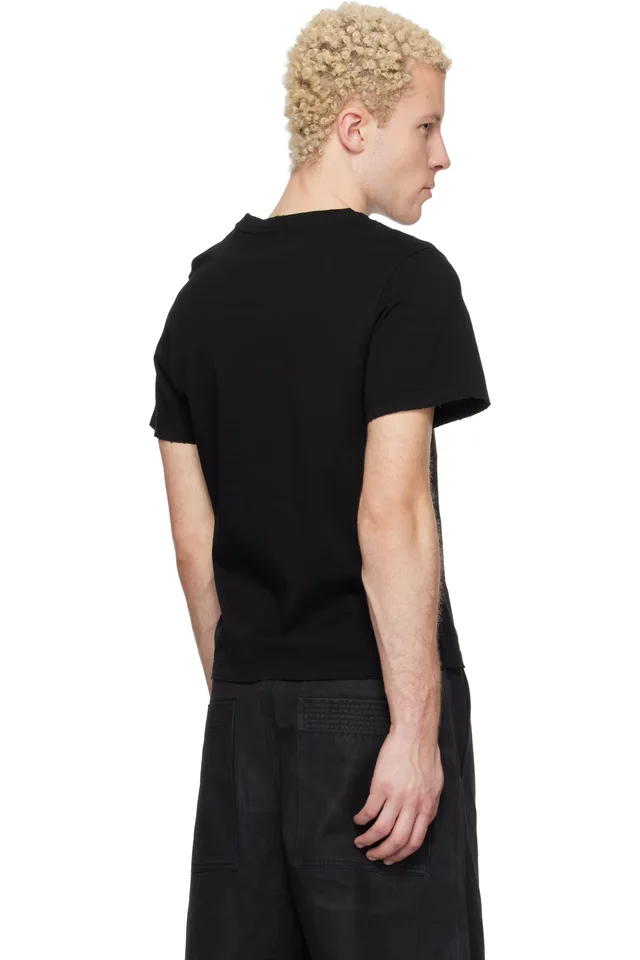 DET BLEV SENT Black Cropped T-shirt, photo 3 of 4 from SSENSE