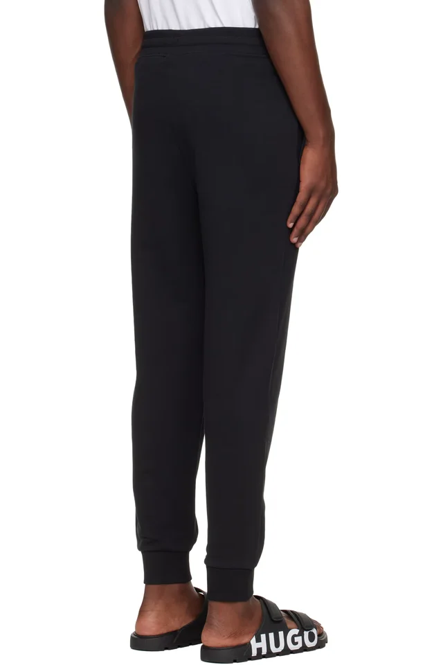 Hugo Black Logo Print Cuffed Tracksuit Pants, photo 3 of 3 from SSENSE
