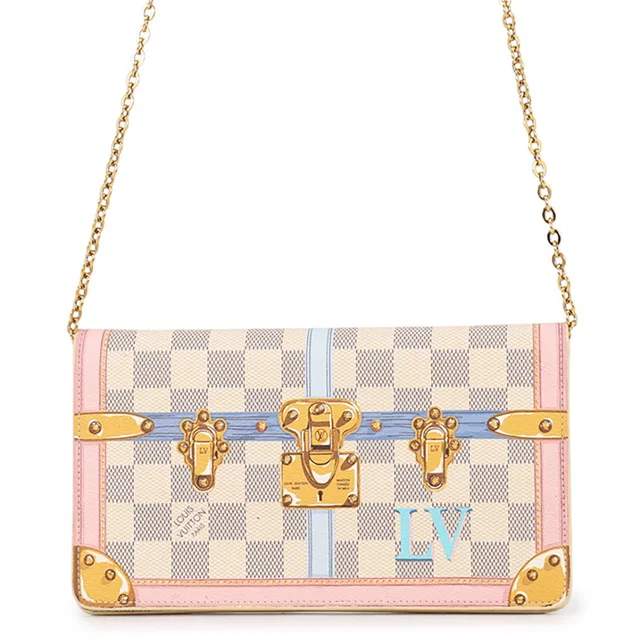 Louis Vuitton Pochette Weekend Summer Trunk Rose BallerineN60108 Damier Azur/Trunk in Pink from GALLERY RARE