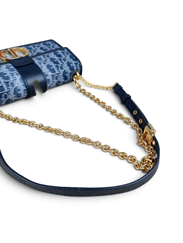 Dior Denim Oblique 30 Montaigne East West Chain Bag in Denim from Season 2 Consign, photo 6 of 11