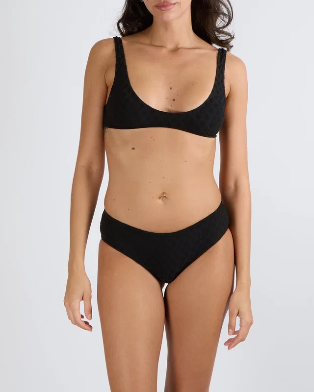 Chanel Black Logo Bikini Set with Gold CC Logo Clasp Detail Size FR 36 (UK 8) in Black from Sellier