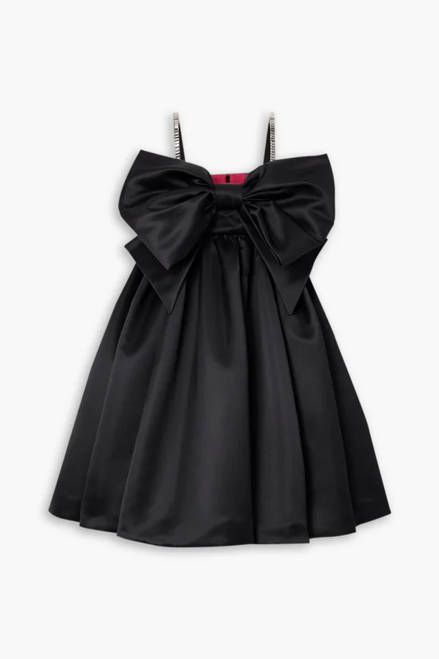 Nina Ricci Crystal-Embellished Bow-Detailed Satin Mini Dress in Black from THE OUTNET, photo 1 of 1