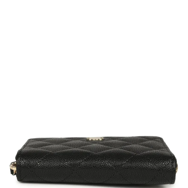 Chanel Classic Zipped Coin Purse Wallet Black Shiny Caviar Light Gold Hardware in Black Caviar from Madison Avenue Couture, photo 1 of 1