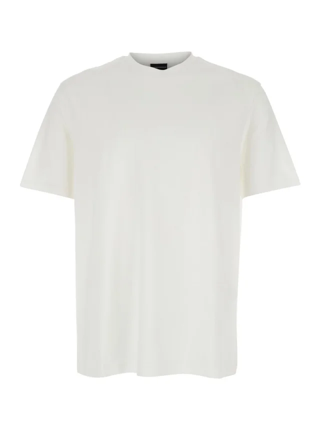 White T-Shirt with Logo Embroidery on the Front for Men in White, image 1 of 1 from Gaudenzi Boutique
