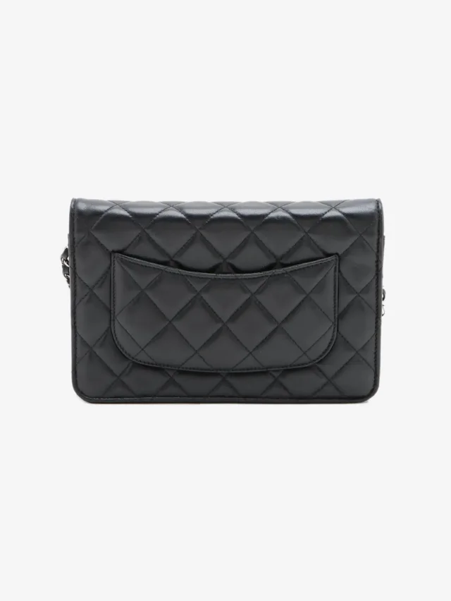 Chanel Black 2020 lambskin quilted Wallet on Chain in Black Lambskin from Sign of the Times, photo 2 of 16