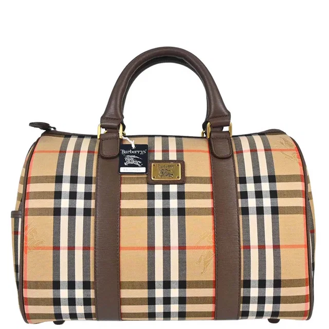 Burberry Burberrys Beige House Check Handbag in Beige Canvas from AMORE Vintage Tokyo
