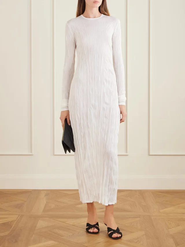 TOTEME Column crinkled maxi dress in White, photo 2 of 2 from NET-A-PORTER (Canada)