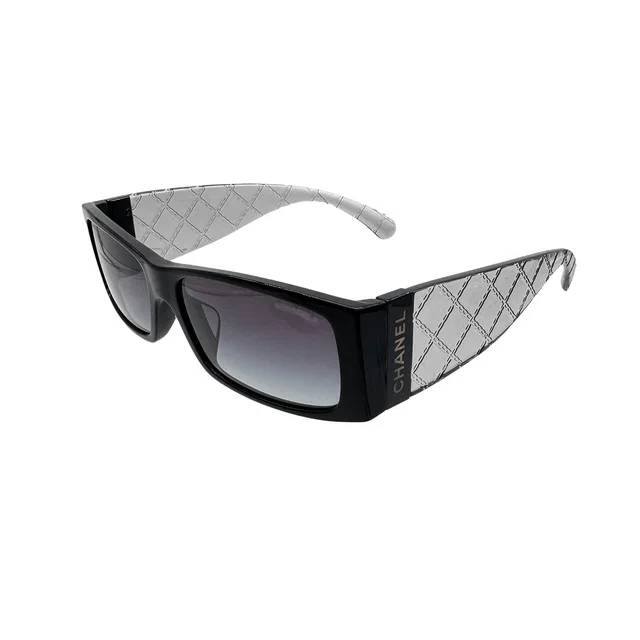 Chanel Logo Matelasse Sunglasses Clear Black Eyewear in Black from Luxury Promise