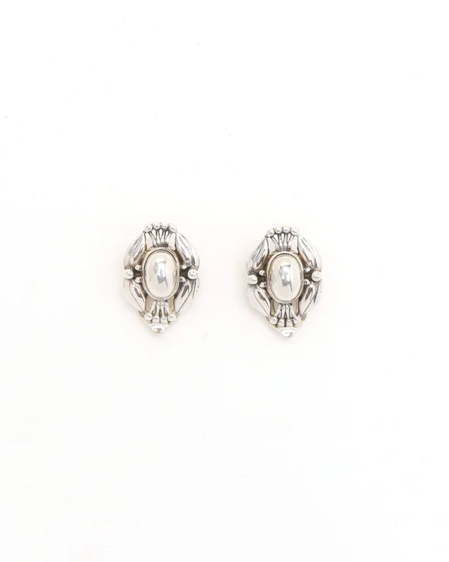Georg Jensen Heritage Silver Clip-on Earrings in Silver from A Retro Tale