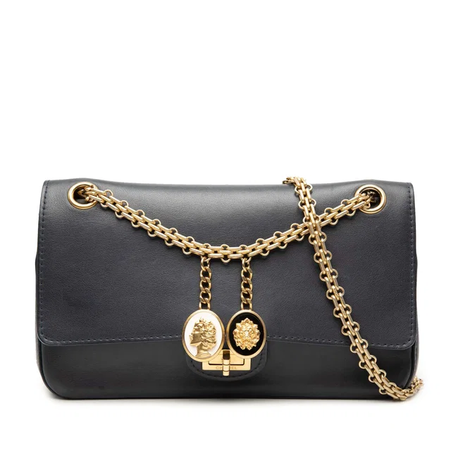 Blue Chanel Calfskin Reissue 2.55 Medallion Nude Double Flap 225 Shoulder Bag in Blue Calfskin from Designer Revival