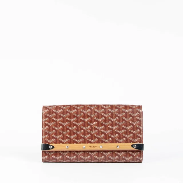 Goyard Burgundy Monte Carlo PM Clutch/Shoulder Bag in Burgundy Coated canvas from Labellov