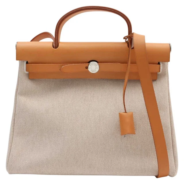 Hermès 2003 Herbag PM Natural/Brown in Brown Leather from VINTAGE QOO TOKYO